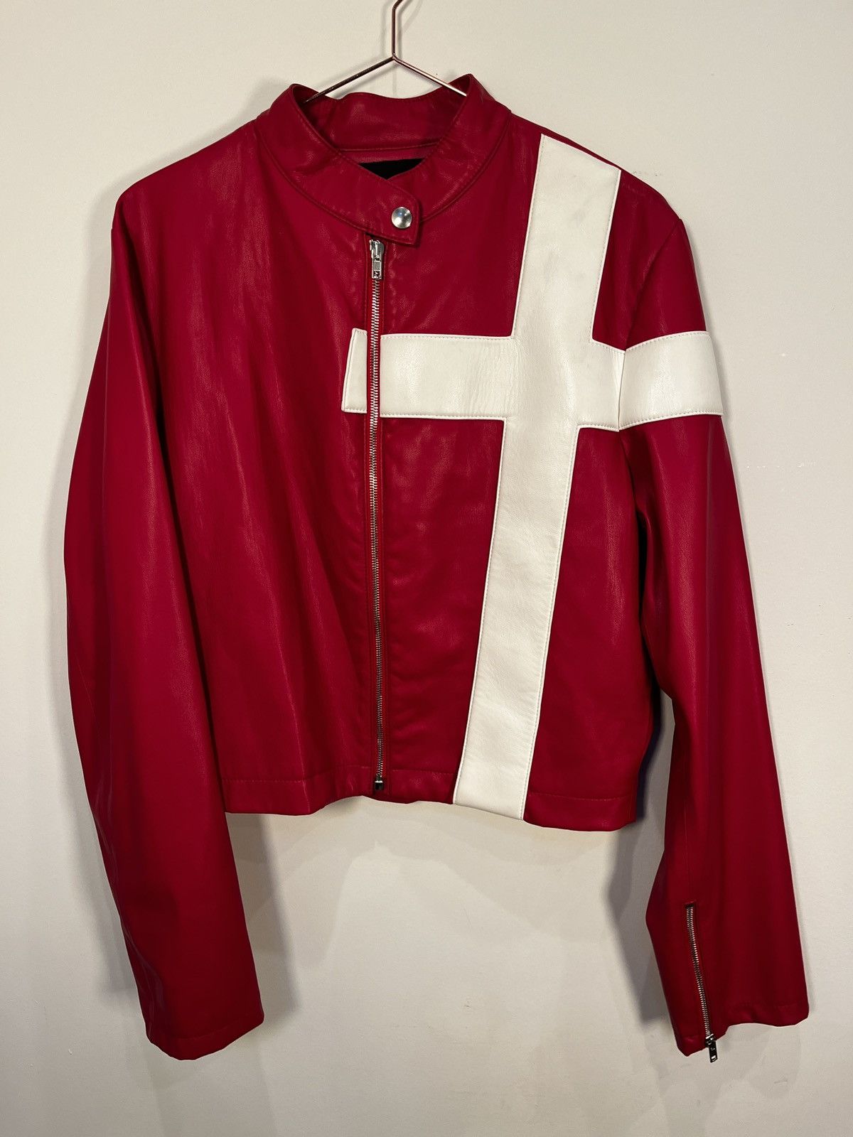 Mowalola Mowalola Faux Leather Cross Jacket (unisex) Size US L / EU 52-54 / 3 - 1 Thumbnail