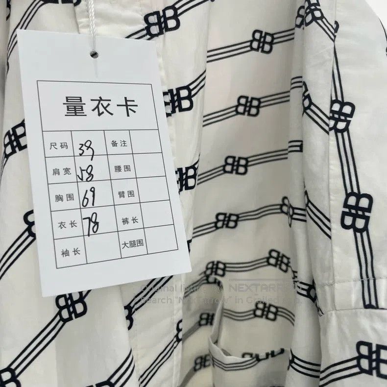 Balenciaga Balenciaga size 39 Black and White Logo Short Sleeve Shirt Size US M / EU 48-50 / 2 - 3 Thumbnail
