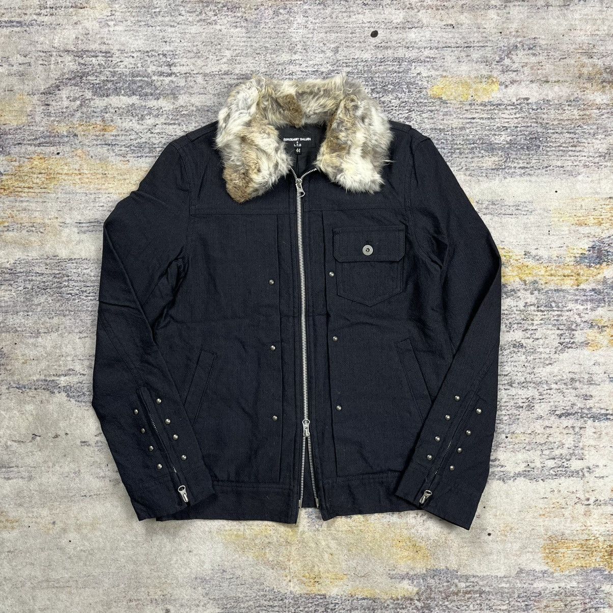 Le Grande Bleu (L.G.B.) Sergeant salute + L.z.g trucker fur collar jacket vkei style Size US S / EU 44-46 / 1 - 1 Thumbnail