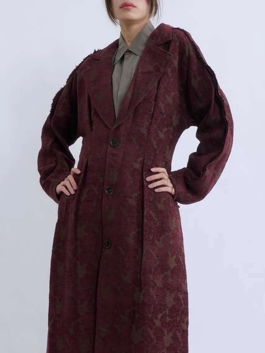 Other OUDE WAAG 21AW Deep Wine Dropped Shoulder Jacquard Coat L Size L / US 10 / IT 46 - 1 Thumbnail