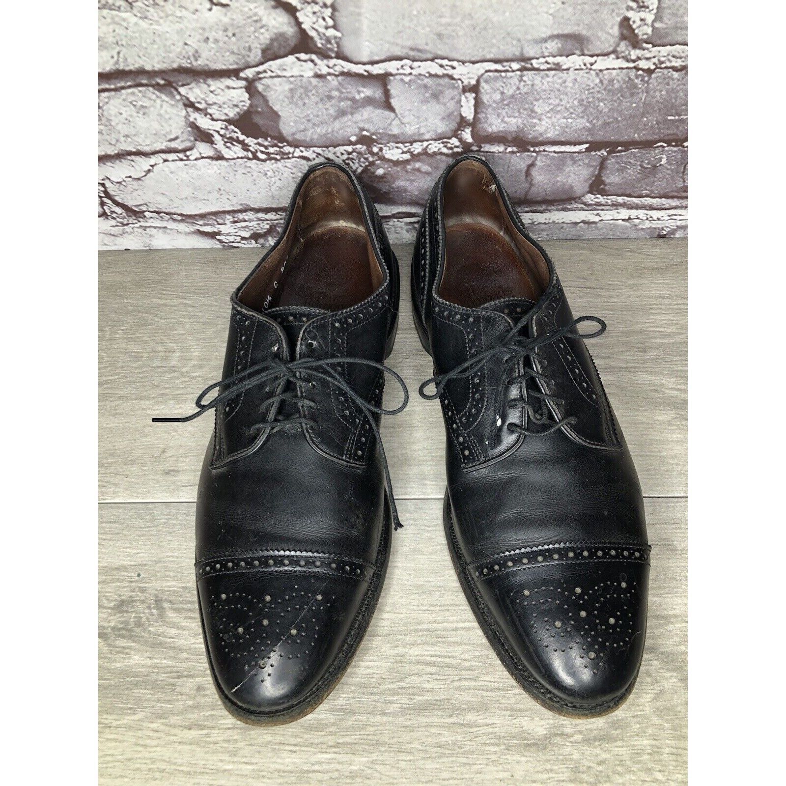 Allen Edmonds Allen Edmonds Sanford Black Leather Cap Toe Oxfords Dress Sh Size US 10.5 / EU 43-44 - 15 Thumbnail