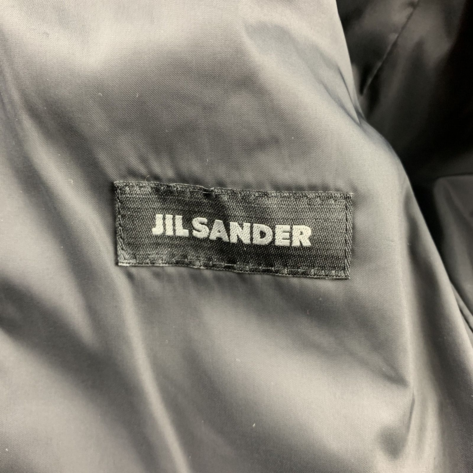 Jil Sander Size 44 Black Poliammide Zip & Snaps Belted Jacket Size US XL / EU 56 / 4 - 6 Thumbnail