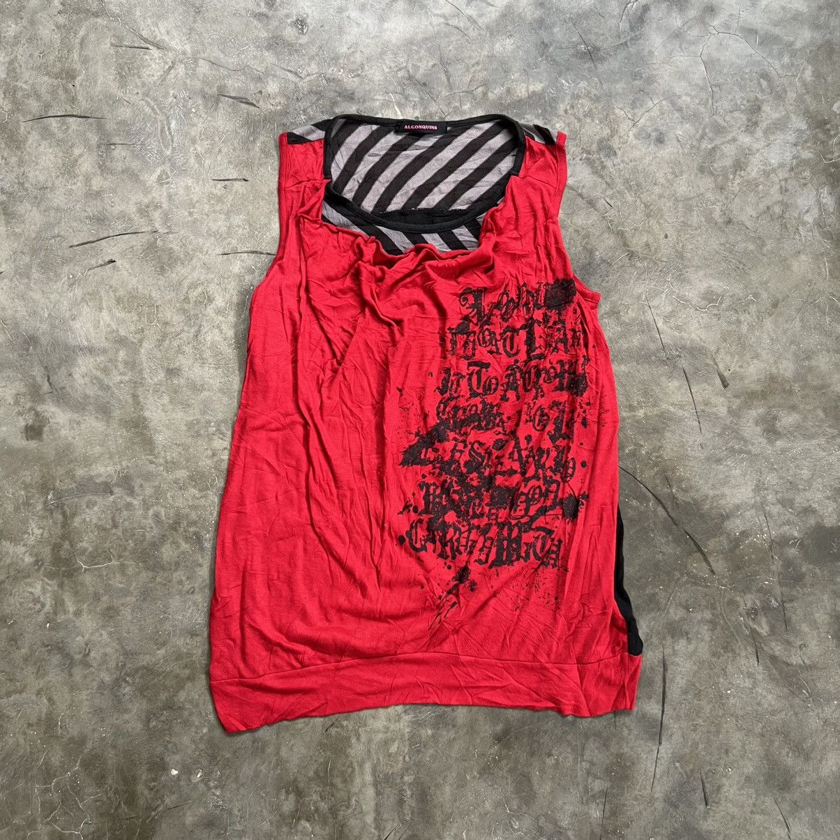 Hysteric Glamour 2000s Algonquins hysteric Style Poem Tank Top Size ONE SIZE - 1 Thumbnail