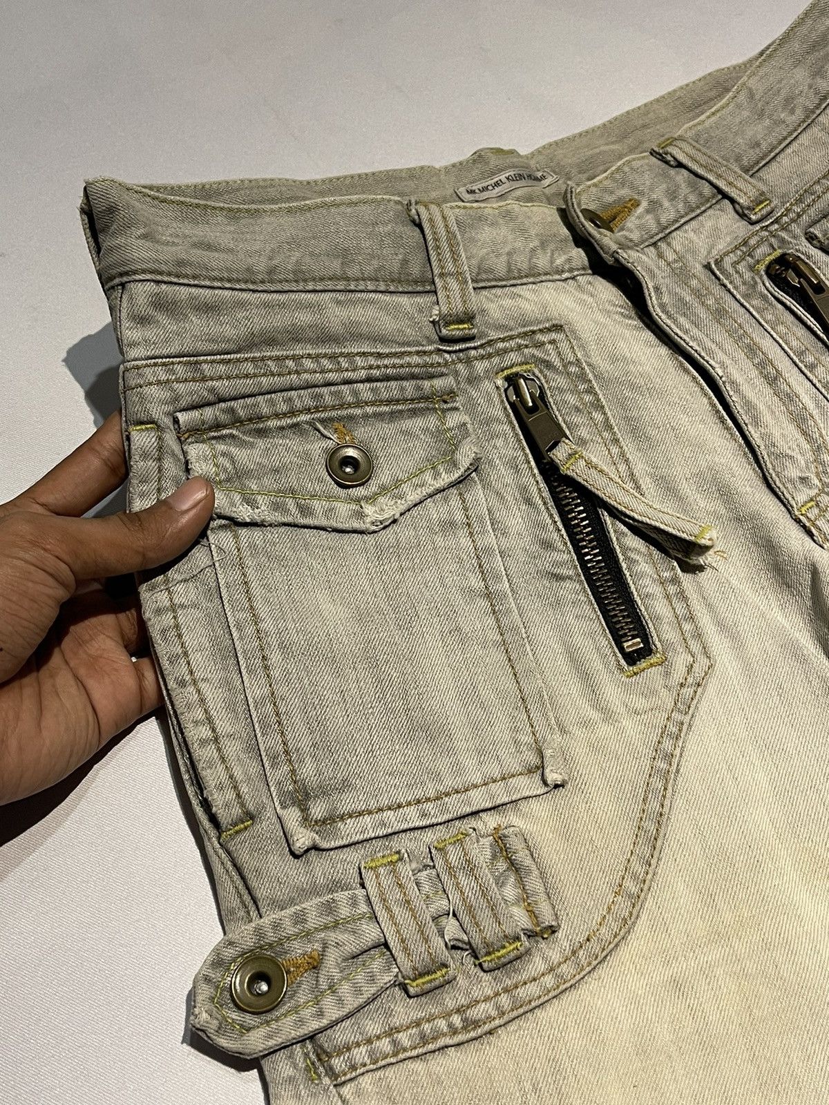Japanese Brand × Michel Klein FLARED ! MK MICHEL KLEIN HOMME DISTRESSED DENIM PANT Size US 31 - 6 Thumbnail