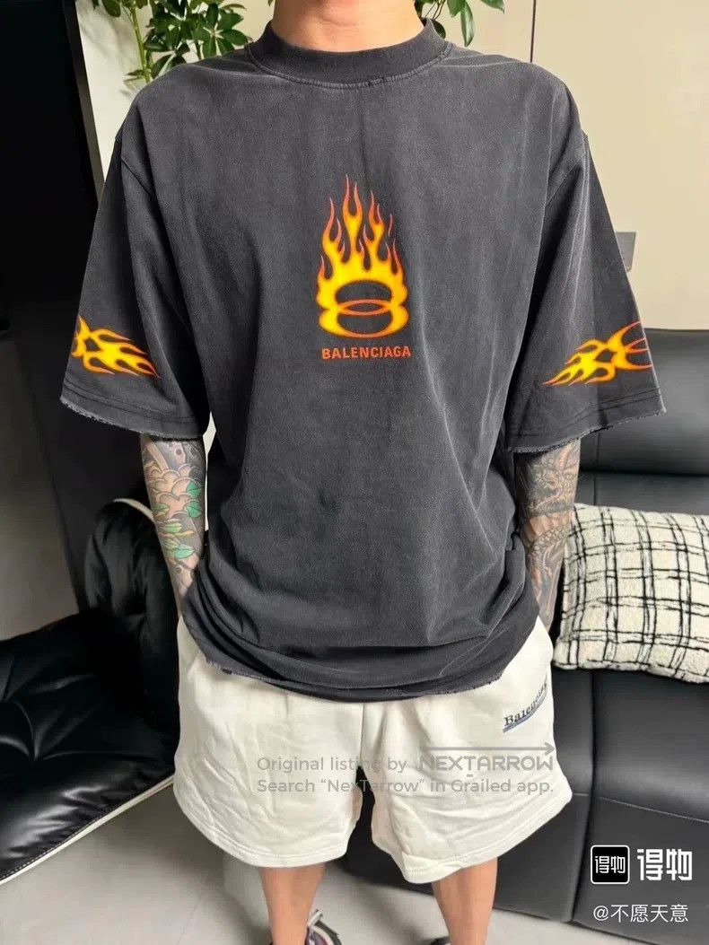 Balenciaga Balenciaga Double Ring Flame Short Sleeve Size US L / EU 52-54 / 3 - 7 Thumbnail