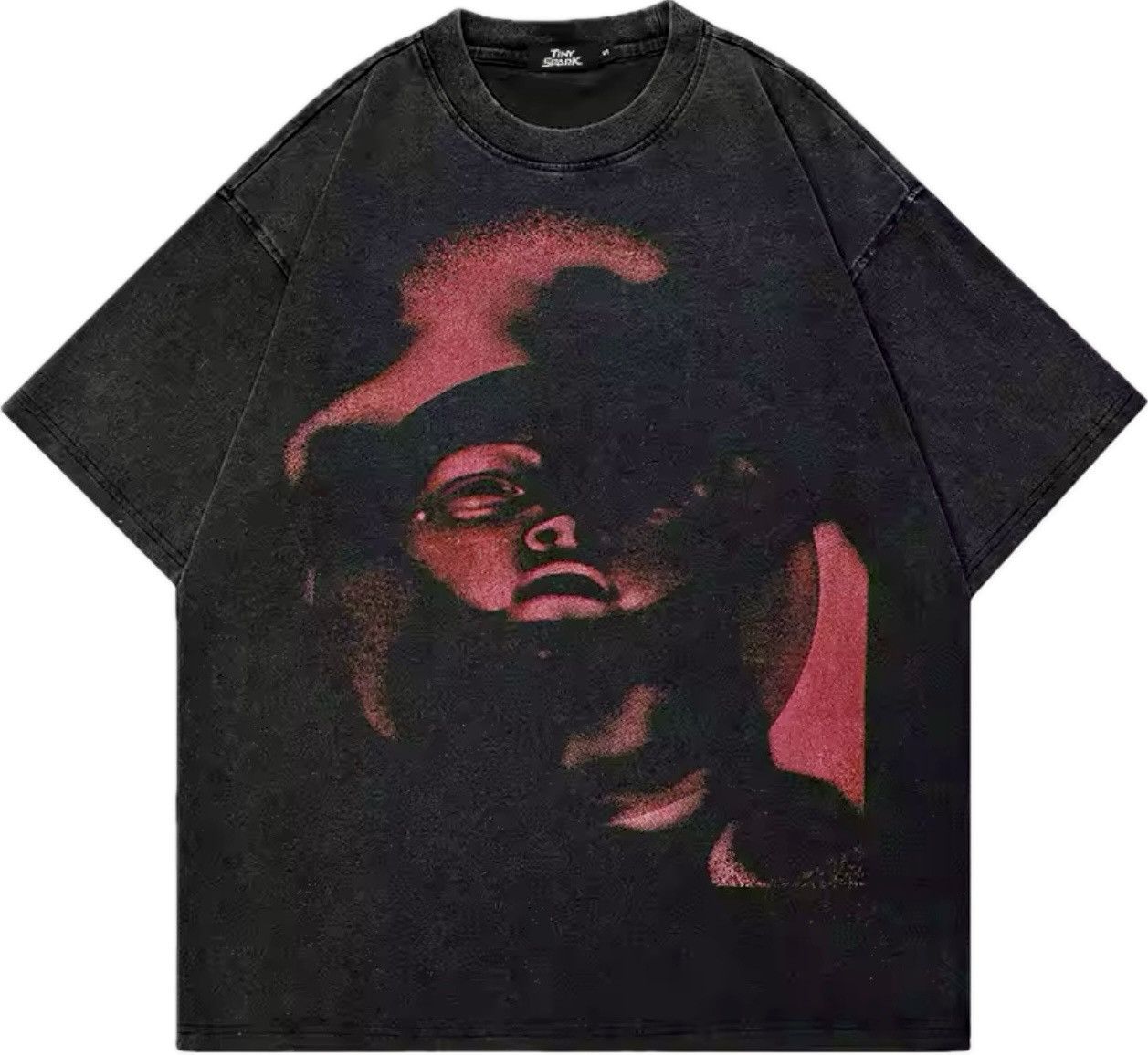 Vintage Red Graphic Face T Shirt Size US L / EU 52-54 / 3 - 2 Thumbnail