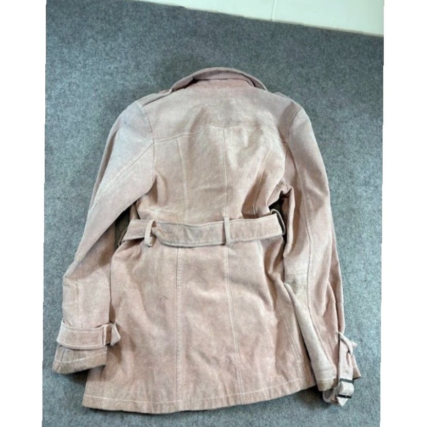 Vintage VINTAGE Wilsons Leather Trench Coat Womens M Beige Suede Double Breasted Boho Maxima Jacket Size M / US 6-8 / IT 42-44 - 2 Thumbnail