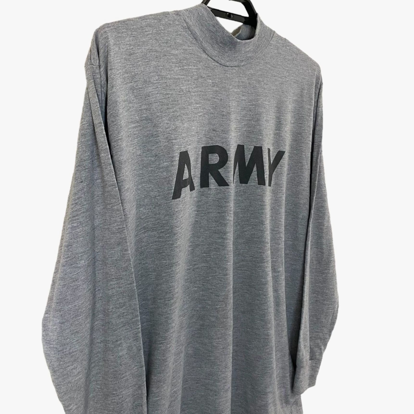 Vintage Y2K US Army Mock Neck Long Sleeve T Shirt Mens Large Gray Size US L / EU 52-54 / 3 - 4 Thumbnail