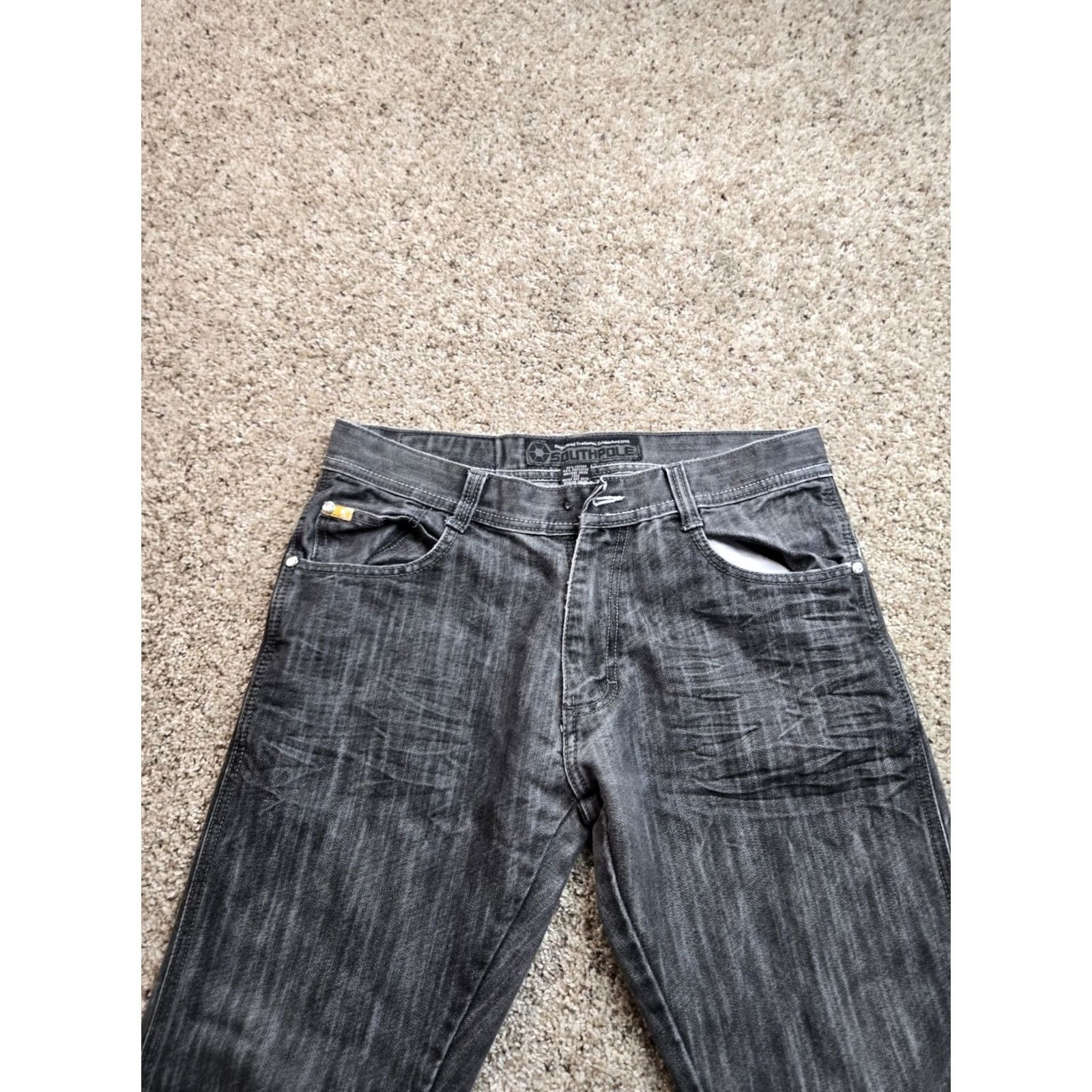 Southpole VINTAGE Southpole Jeans 32 Mens Gray Baggy Fit Straight Weave Denim Y2K Straight 5-Pocket Logo Embroidered Hip Hop Mens Jeans Size US 32 / EU 48 - 5 Thumbnail