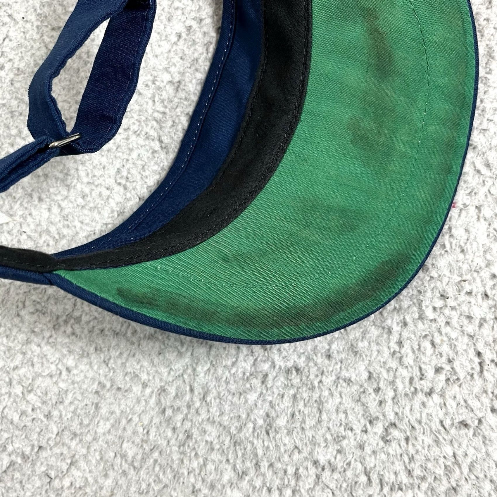 Apple VINTAGE Apple Visor Hat Blue Adjustable One Size Cotton Mens 90s USA Macintosh Size ONE SIZE - 4 Thumbnail
