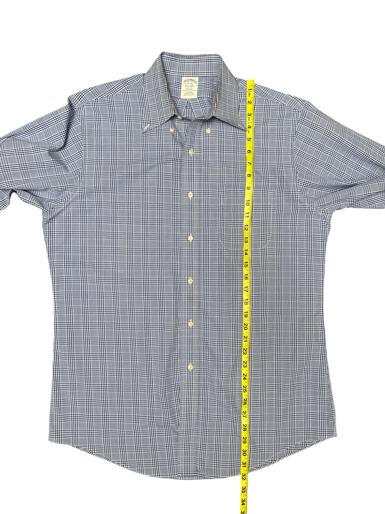 Brooks Brothers Brooks Brothers Regent Button Down Shirt 16-34 Blue Check Size US M / EU 48-50 / 2 - 11 Thumbnail