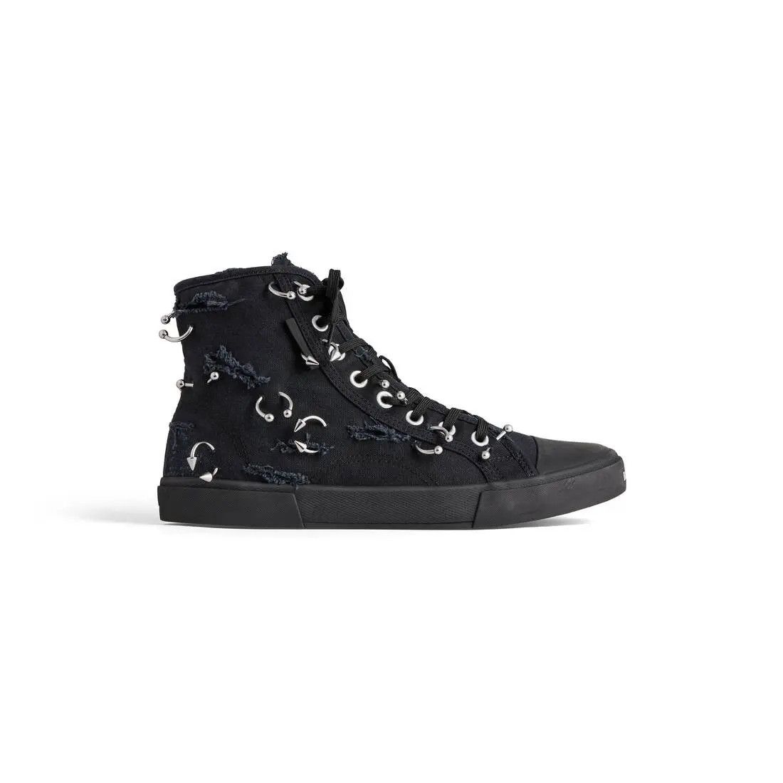 Balenciaga o1mt1gz1224 Paris High Top Sneaker With Piercings in Black Size US 11 / EU 44 - 1 Thumbnail