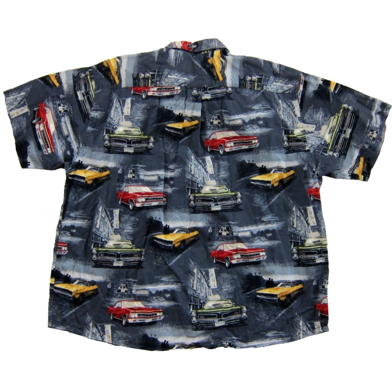 Vintage VINTAGE North River 100% Cotton Blue Red Car Short Sleeve Hawaiian Shirt XXL Size US XXL / EU 58 / 5 - 2 Thumbnail