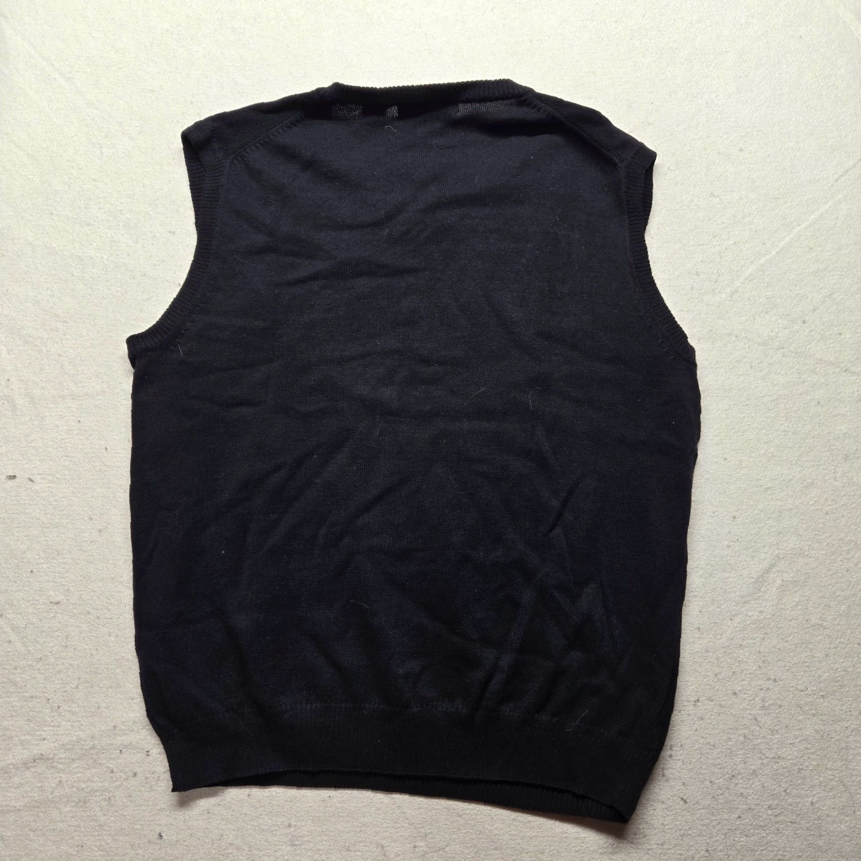Vintage Alan Flusser Golf Black Argyle Sleeveless Vest V-Neck Pullover Sweater XL Men Size US XL / EU 56 / 4 - 7 Thumbnail