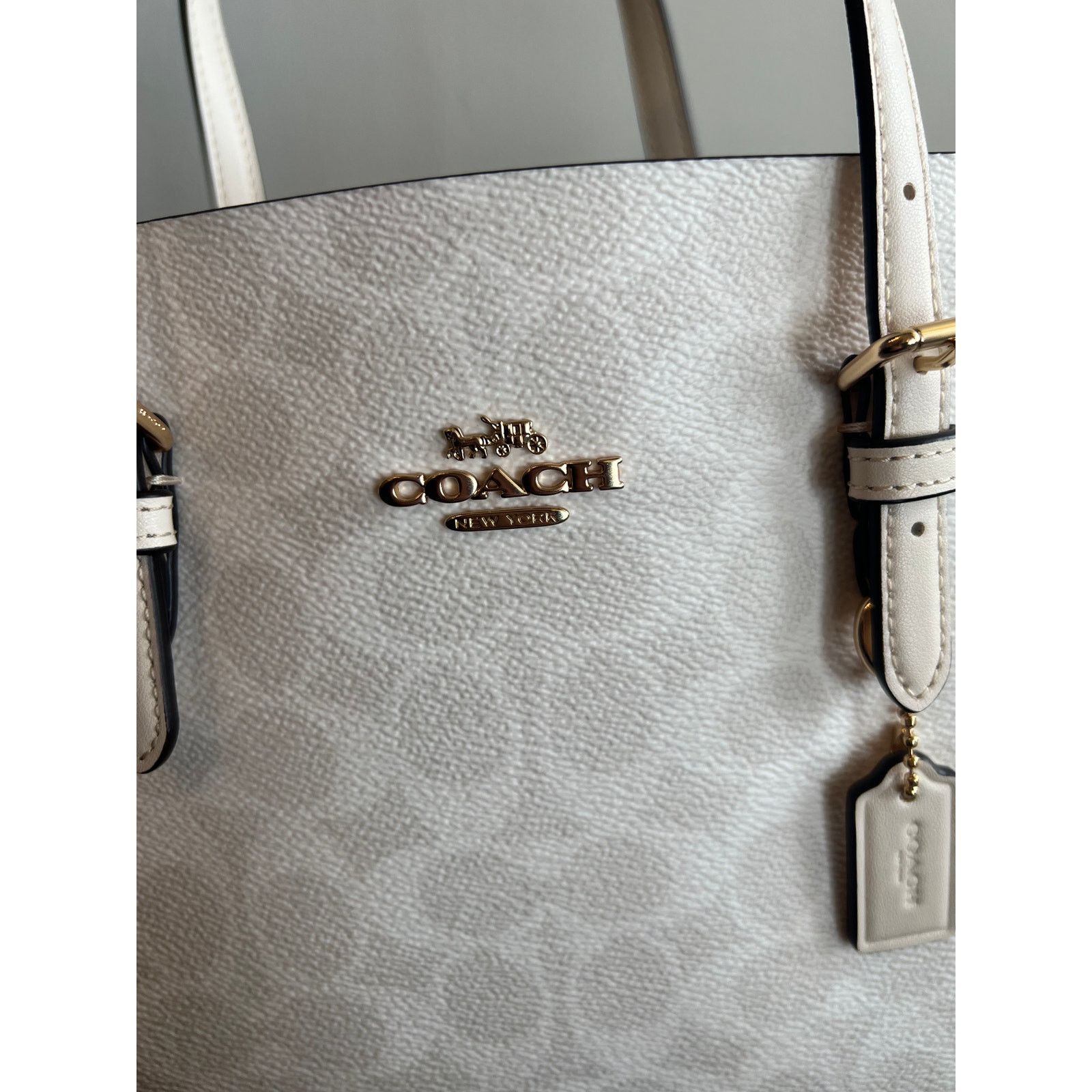 Coach Coach CV965 Mollie Tote Bag 25 In Signature Canvas IN Chalk Size ONE SIZE - 6 Thumbnail