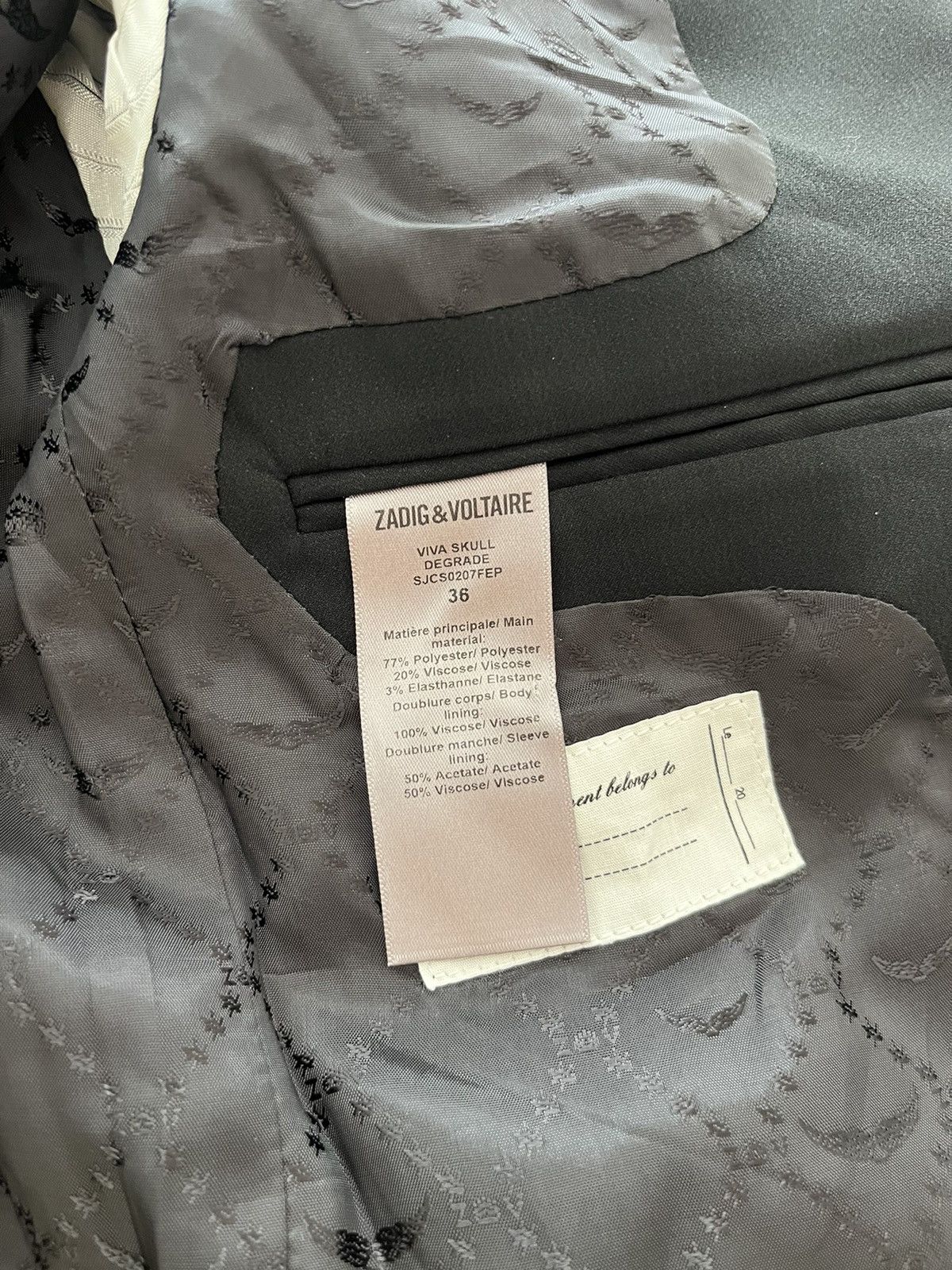 Zadig & Voltaire Zadig & Voltair Degrade Skull Rinestone Blazer Size XS / US 0-2 / IT 36-38 - 6 Thumbnail