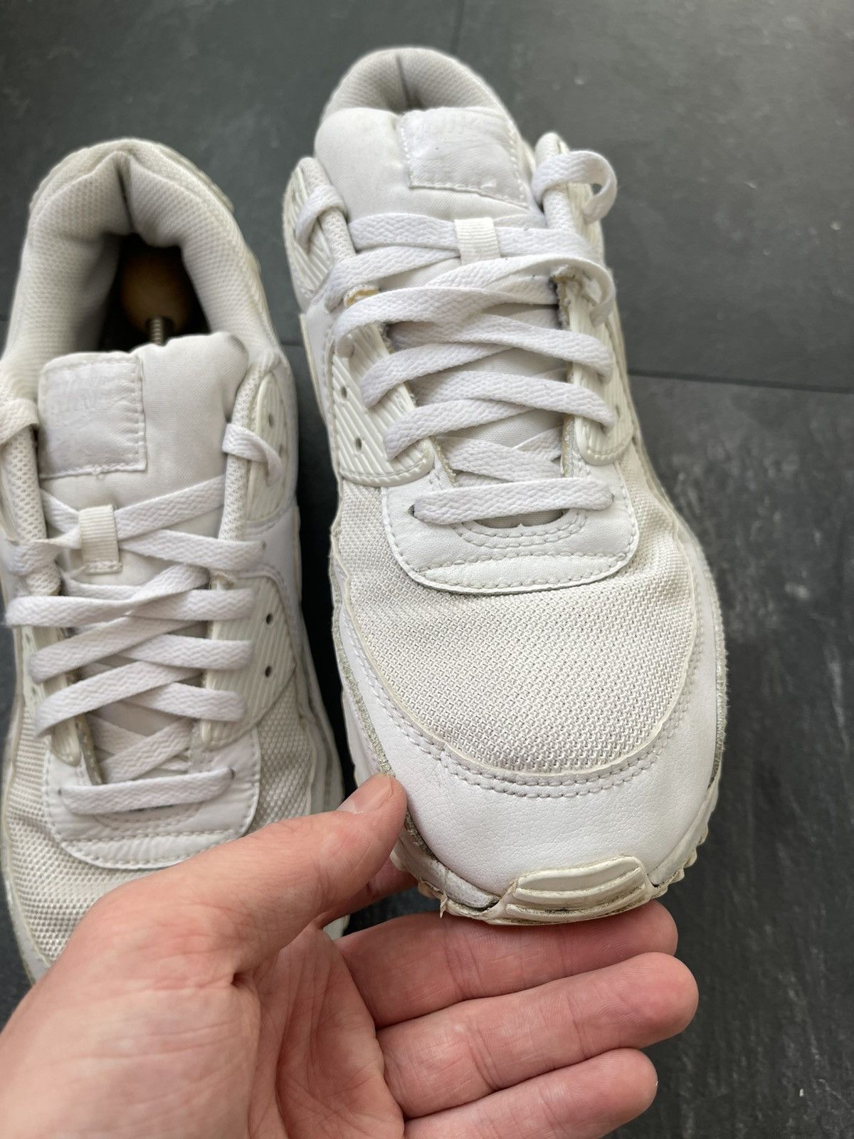 Nike Nike Air Max 90 White Leather Size US 12 / EU 45 - 8 Thumbnail