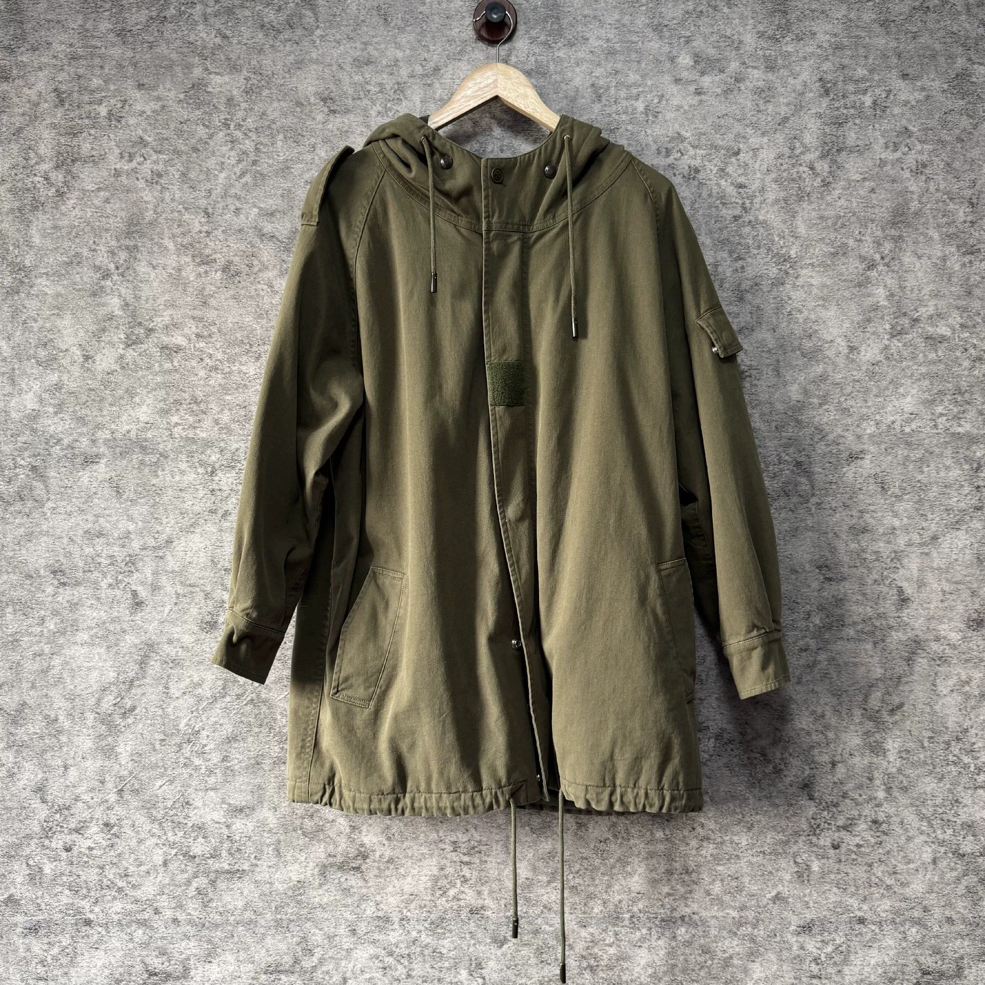 Saint Laurent Paris Saint Laurent Olive Green Hooded Coat Size XS / US 0-2 / IT 36-38 - 1 Thumbnail