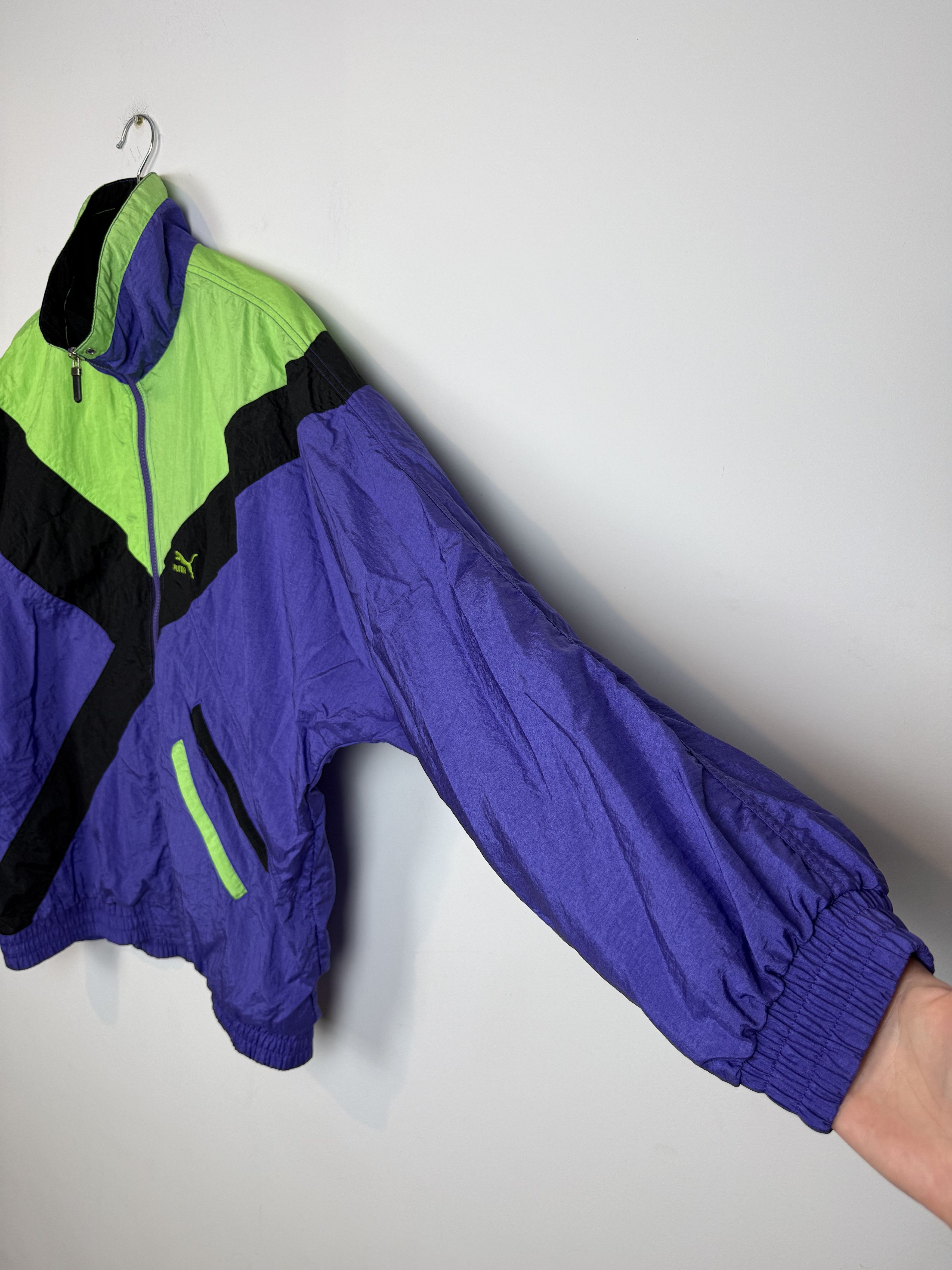 Puma Vintage 80s Puma Windbreaker Tracksuit Purple Green Actual L Size US L / EU 52-54 / 3 - 4 Thumbnail