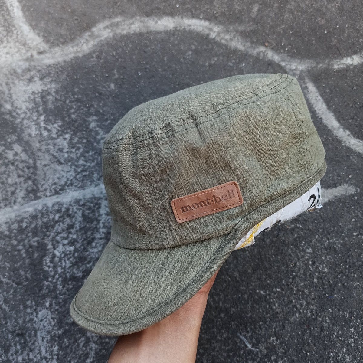 Hunter × Montbell Army montbell cadet hat with leather path and adjust Size ONE SIZE - 3 Thumbnail