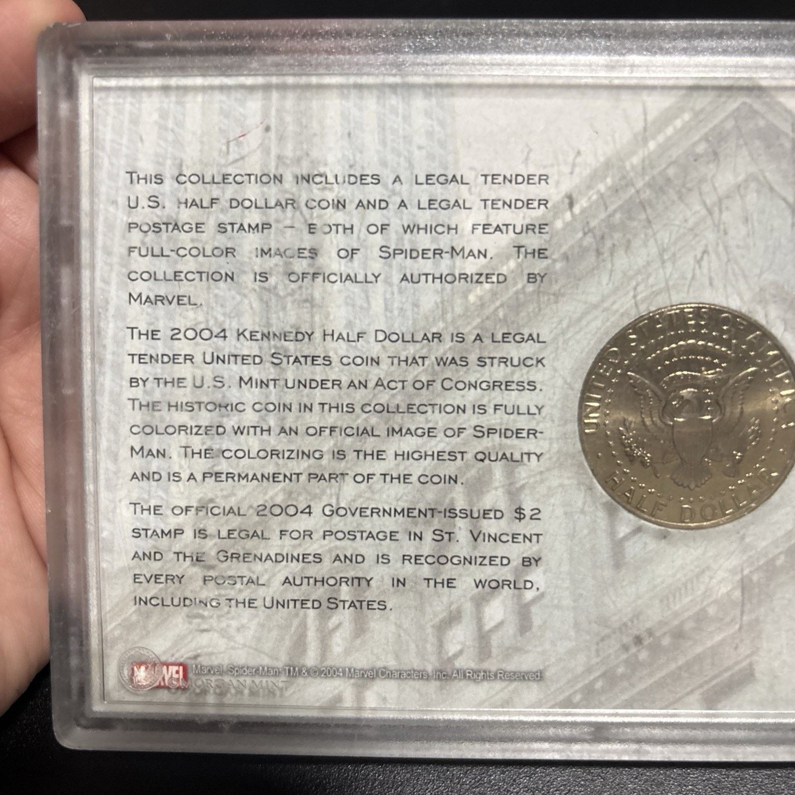 Marvel Comics Spider-man Limited Edition Colour Half Dollar Coin & Stamp Size ONE SIZE - 6 Thumbnail