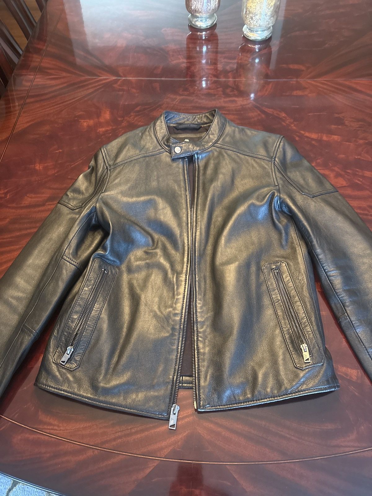 Andrew Marc Leather Racer Jacket Size US S / EU 44-46 / 1 - 1 Thumbnail