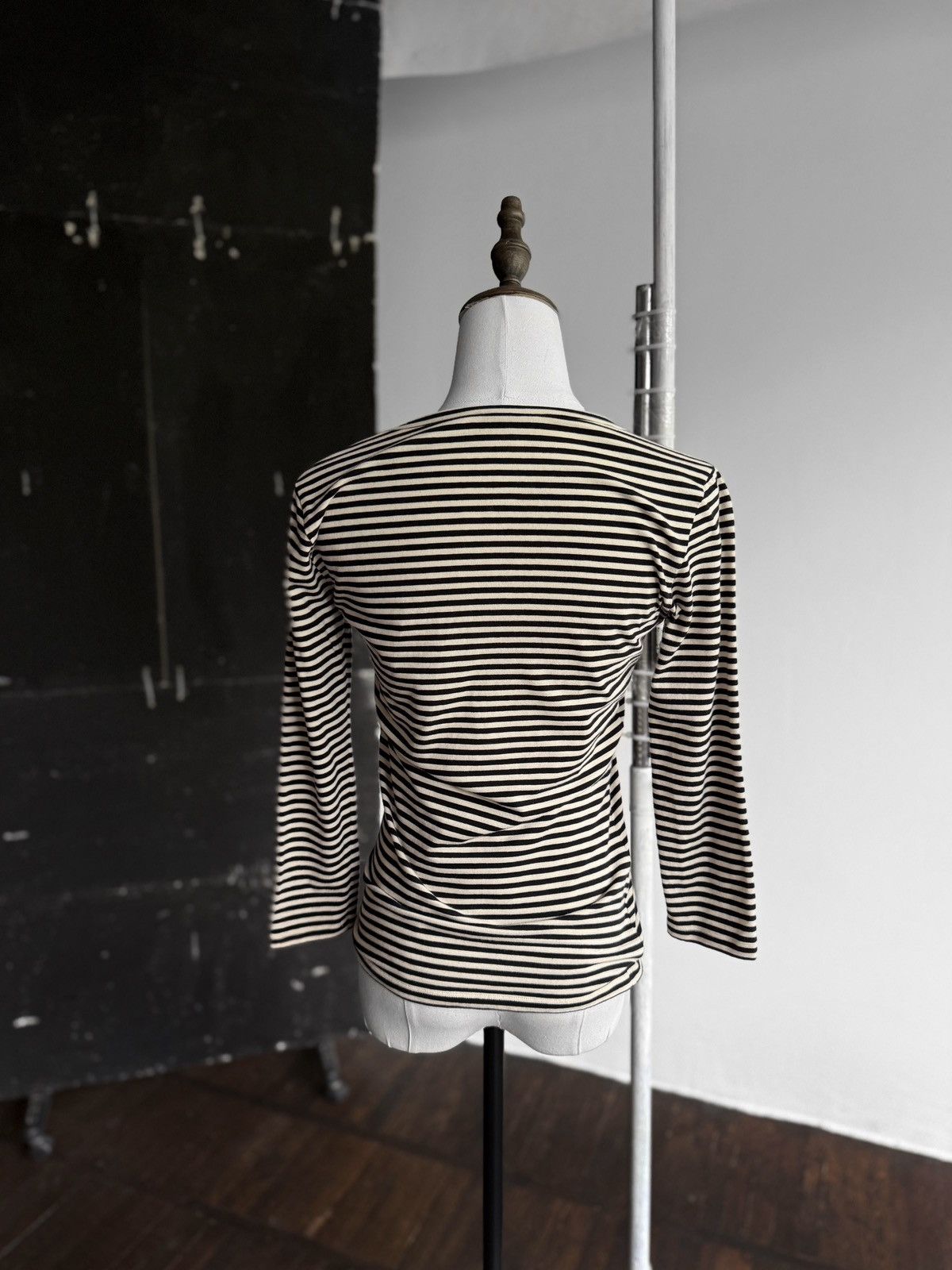 Max Mara × Weekend Max Mara Max Mara Weekend Womens V-Neck Striped 3/4 Sleeve Top Shirt Size S / US 4 / IT 40 - 3 Thumbnail
