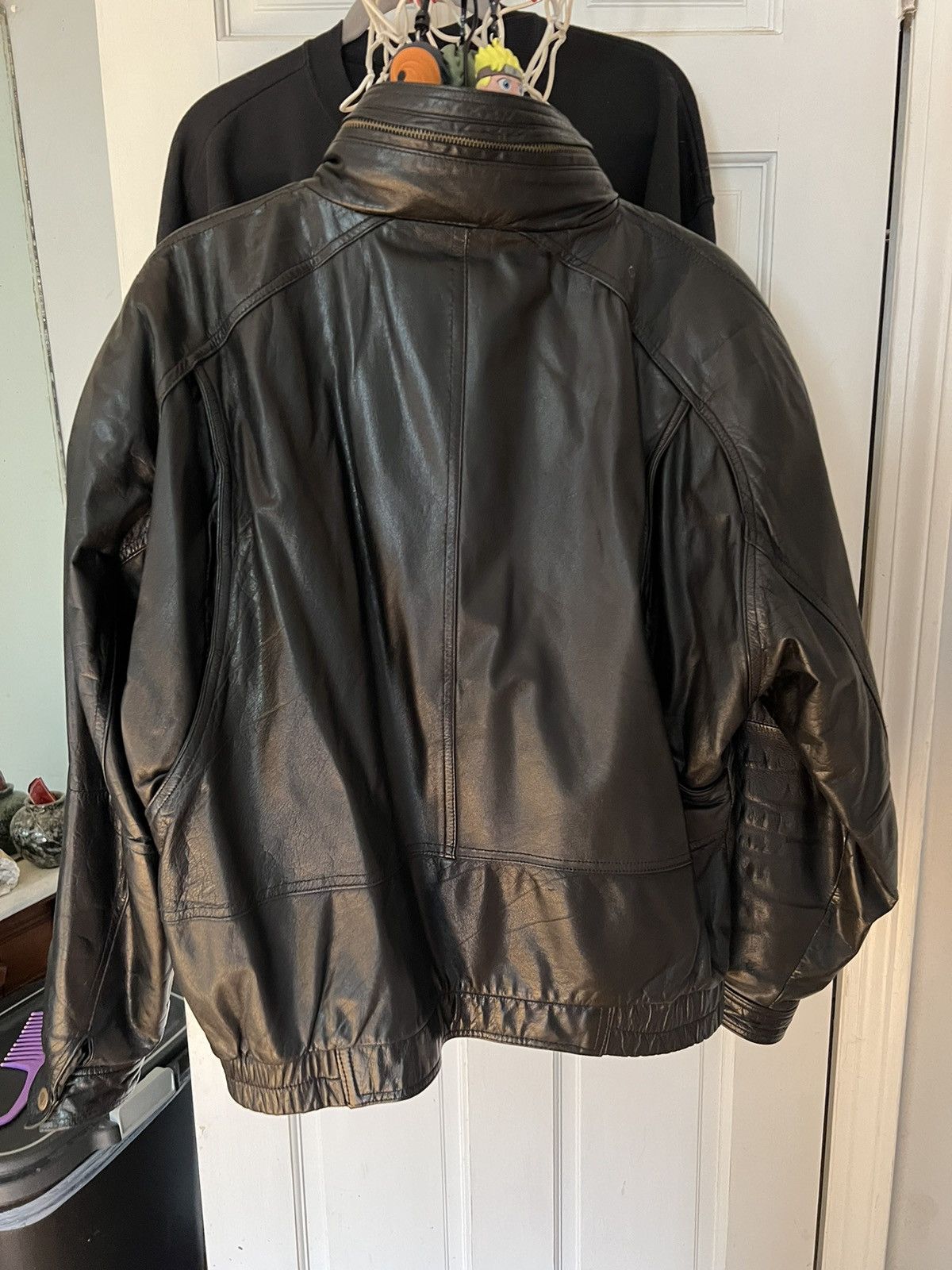M. Julian Vintage leather bomber with attached hood