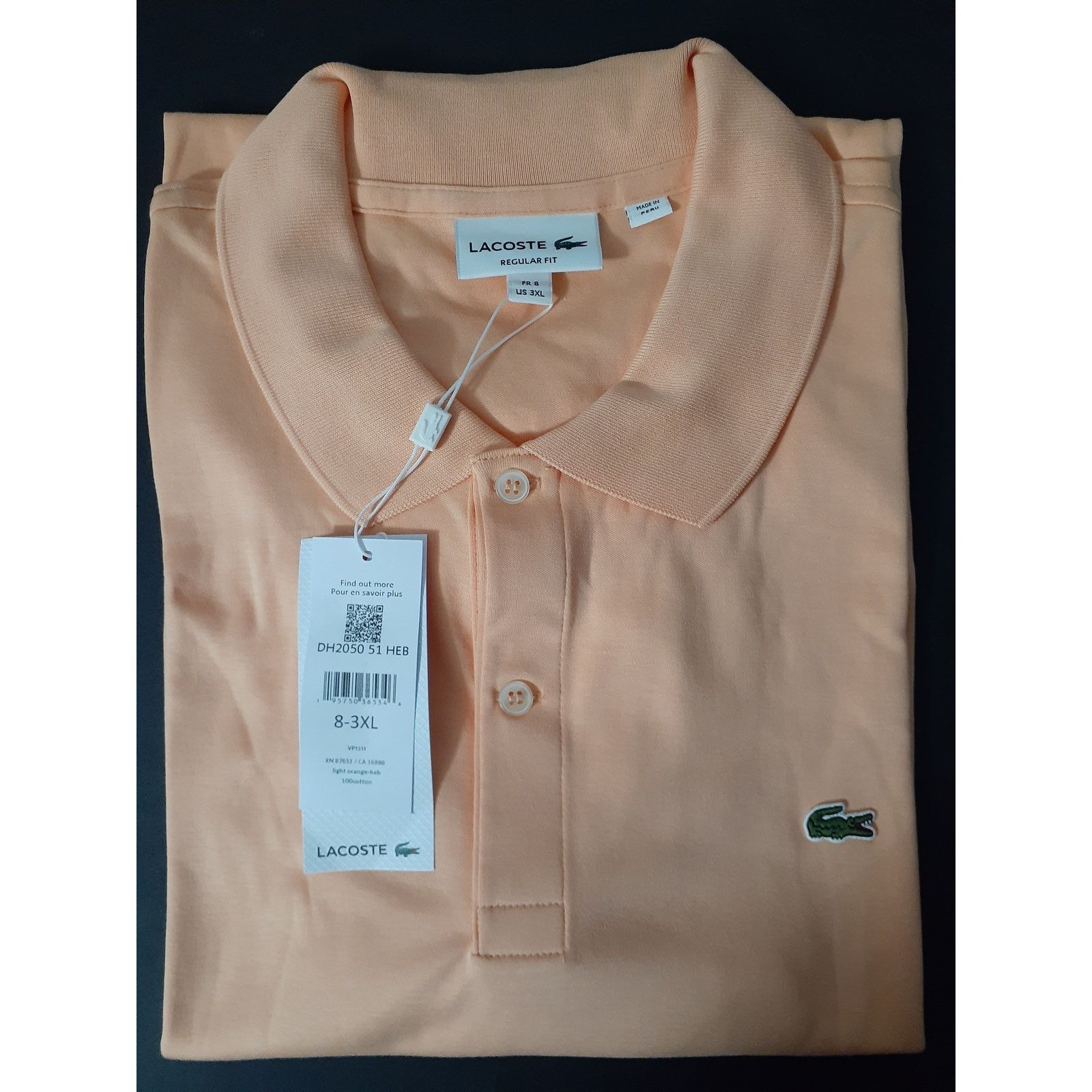 Lacoste Lacoste Mens Short Sleeve Pima Jersey Regular Polo 3XL Size US XXL / EU 58 / 5 - 3 Thumbnail