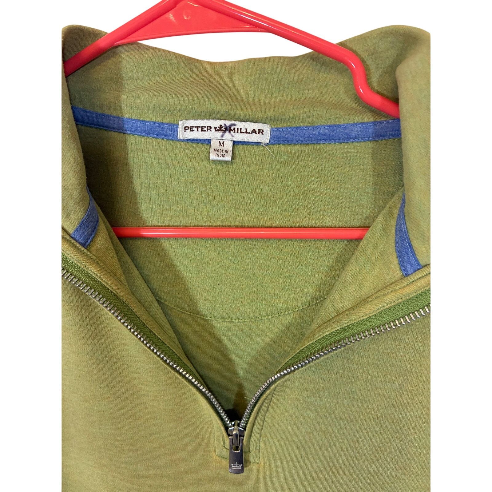 Peter Millar Peter Millar Men's Lime Green Whitaker Quarter-Zip Sweater M Size US M / EU 48-50 / 2 - 2 Thumbnail