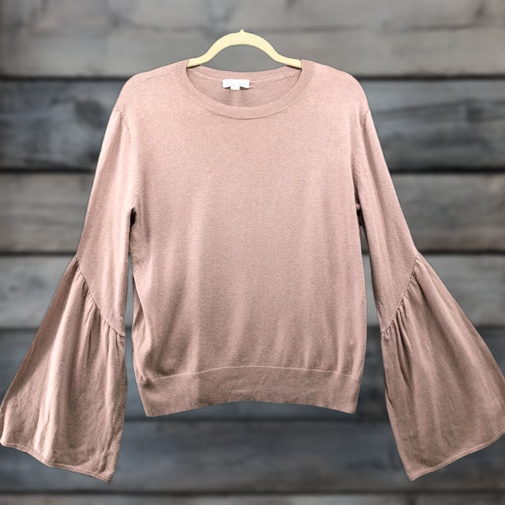 Vintage VINTAGE Leith Bell Sleeve Sweater Womens S Blush Pink Wool Blend Crewneck Knit Size S / US 4 / IT 40 - 1 Thumbnail