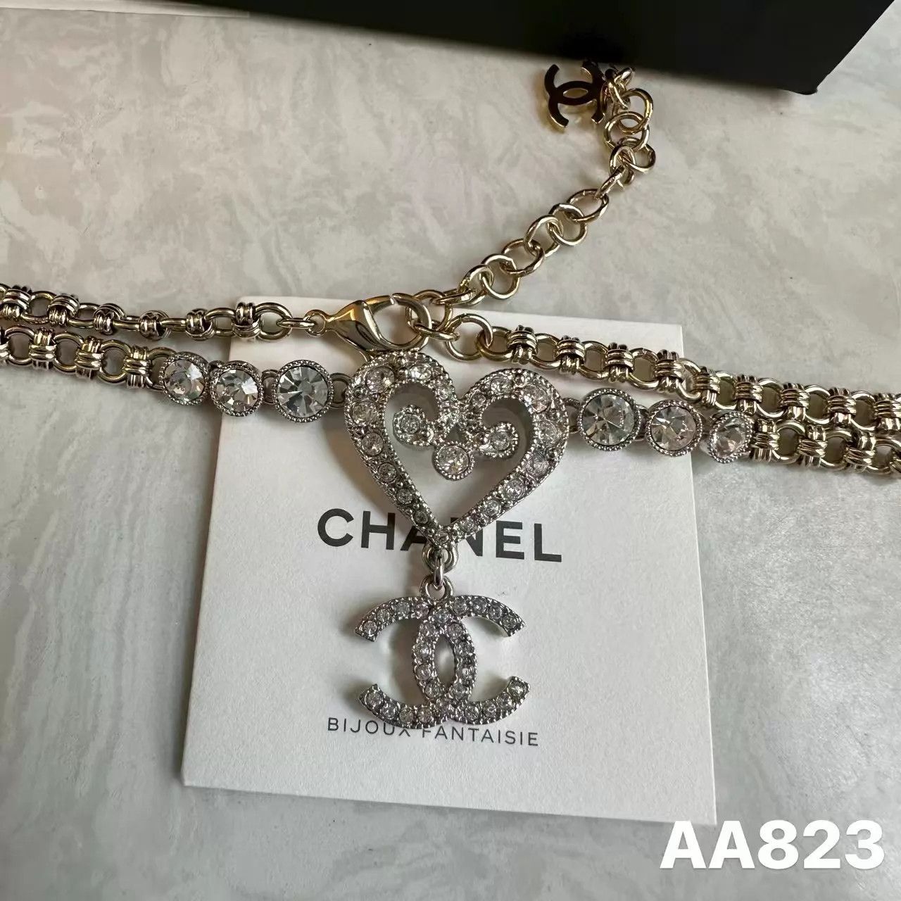 Chanel Chanel 23K FW Silver Hollow Heart Double C Pendant Size ONE SIZE - 6 Thumbnail