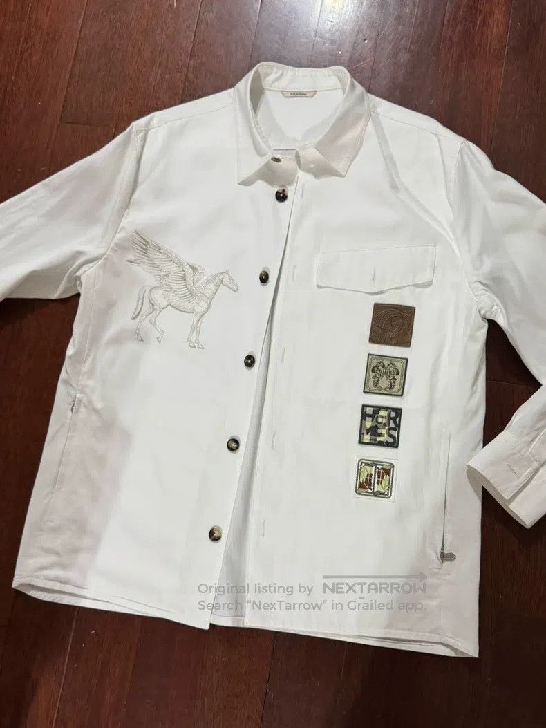 Hermes Hermes White flying horse badge shirt jacket Size US L / EU 52-54 / 3 - 2 Thumbnail