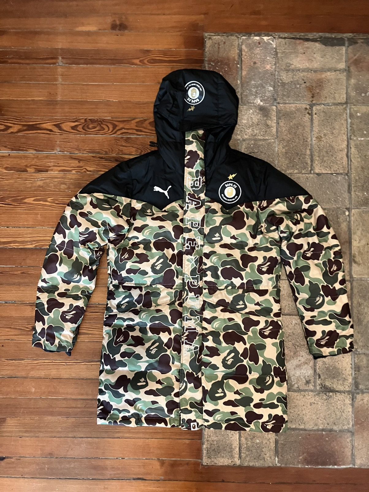 Bape Puma BAPE X Puma ABC Camo Long Down Puffer Jacket Grailed