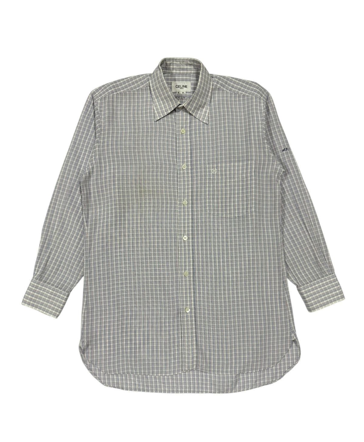 Celine Celine Paris Square Patterned Shirt Button Ups Size US M / EU 48-50 / 2 - 1 Thumbnail