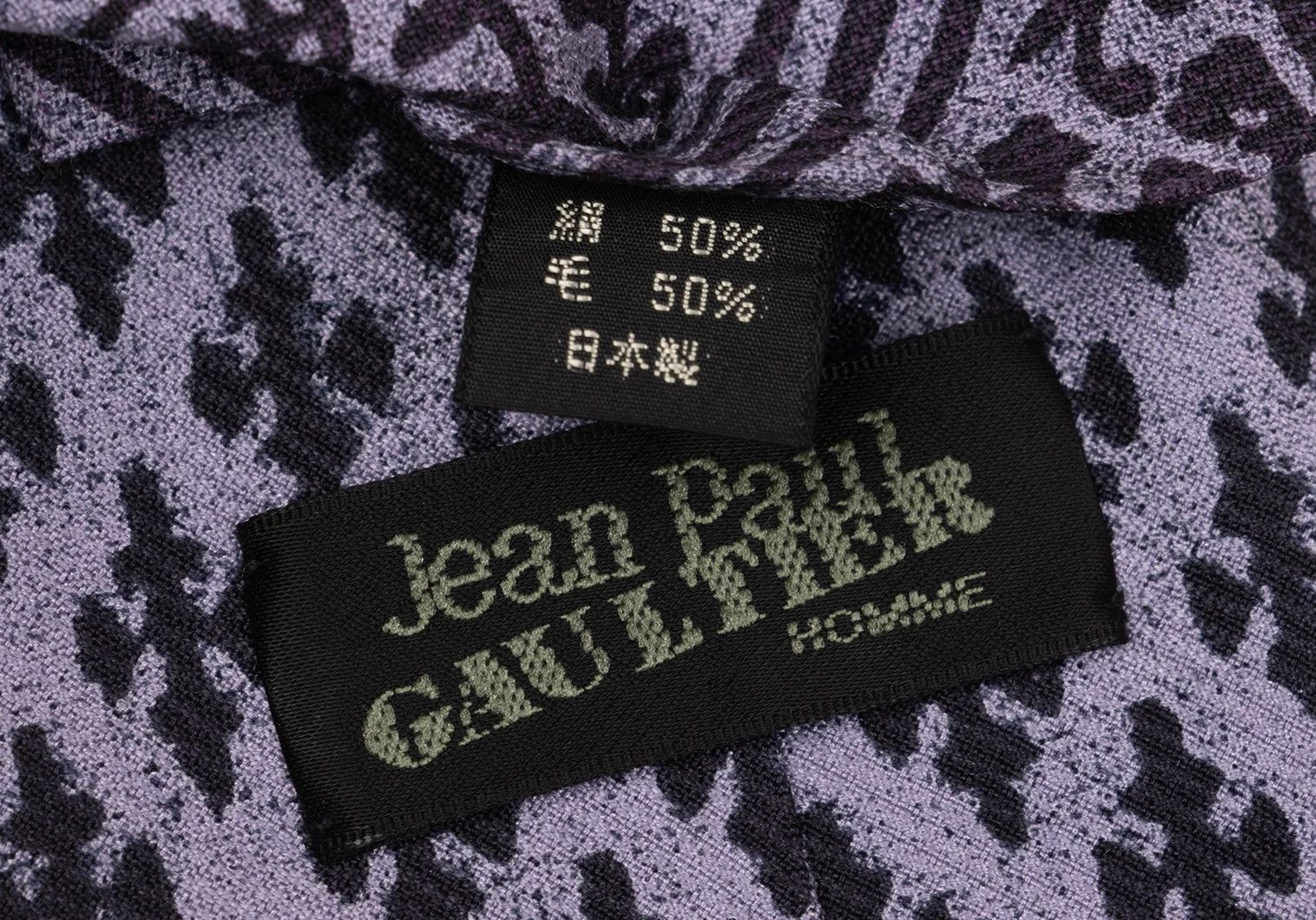 Jean Paul Gaultier Logo Plate Decorative All-Over Pattern Tie in Purple Size ONE SIZE - 8 Thumbnail