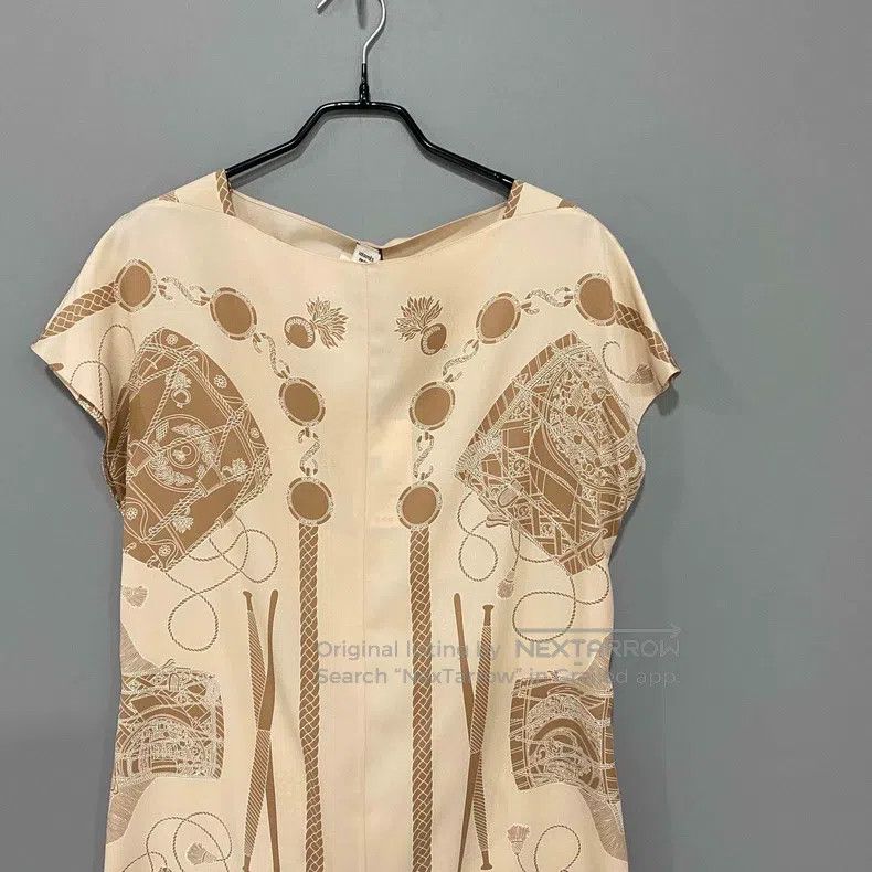Hermes Hermes New Season Nude Patterned Silk Dress Size XS / US 0-2 / IT 36-38 - 2 Thumbnail