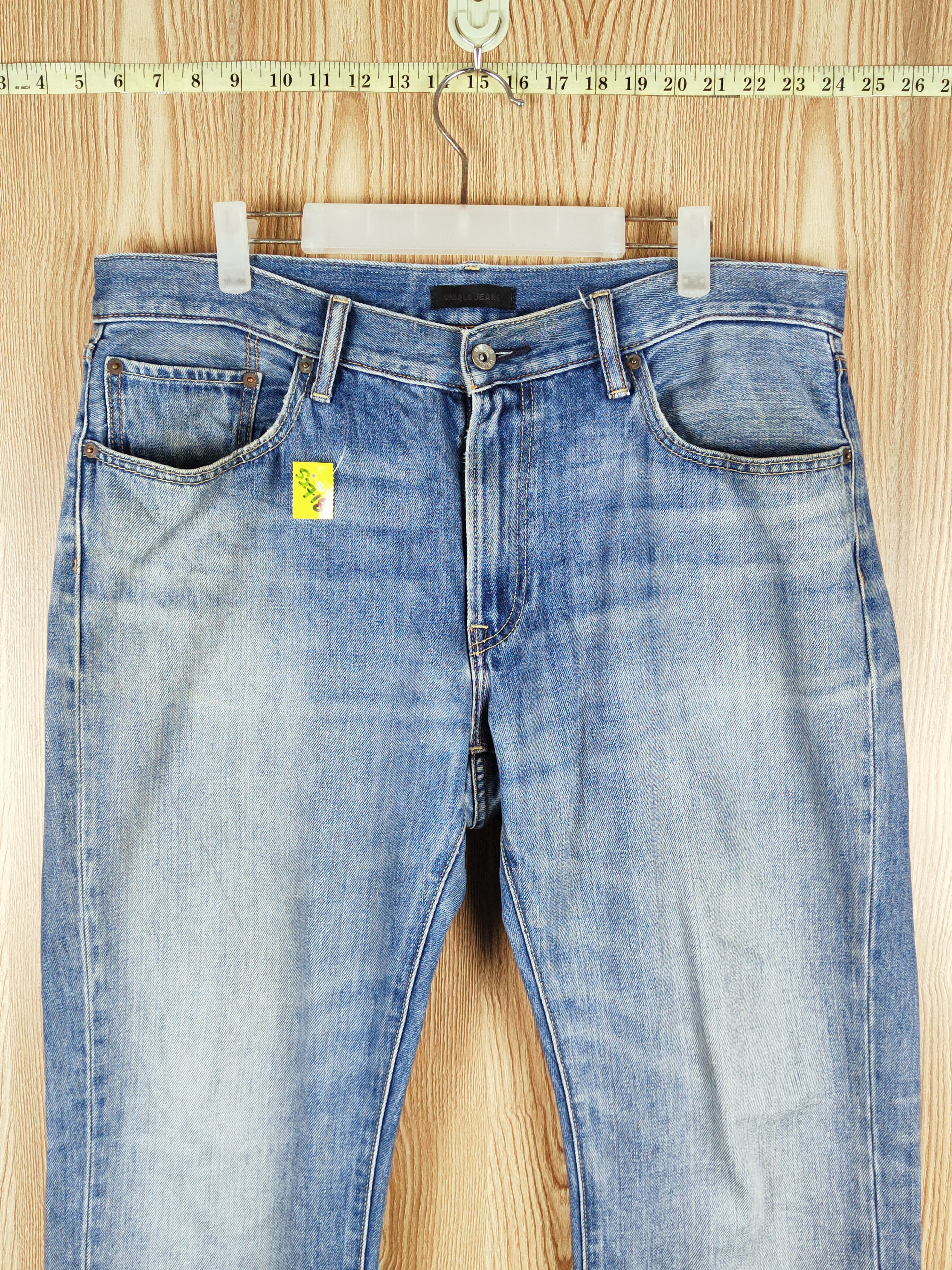 Japanese Brand Uniqlo Blue Faded Distressed Ripped Jeans #S2718 Size US 37 - 2 Thumbnail