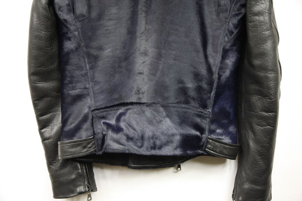 Balmain Balmain Paris Midnight Blue Black Calf Hair Leather Biker Size US M / EU 48-50 / 2 - 13 Thumbnail