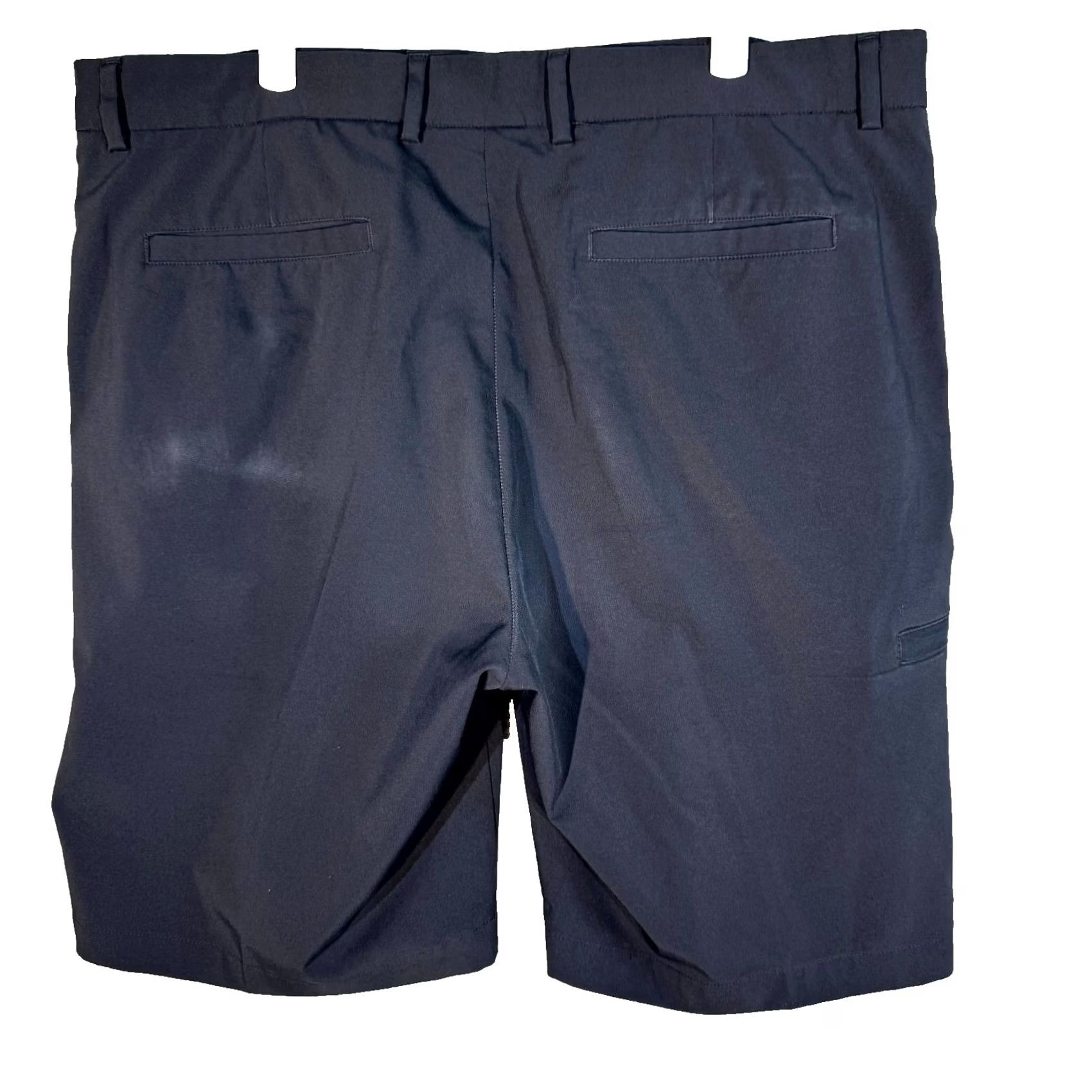 Vintage Greg Norman Mens Golf Shorts 38 Navy Stretch Mid-Rise Flat Front Classic Shorts Mens Navy Cotton Stretch M2052 Size US 38 / EU 54 - 2 Thumbnail