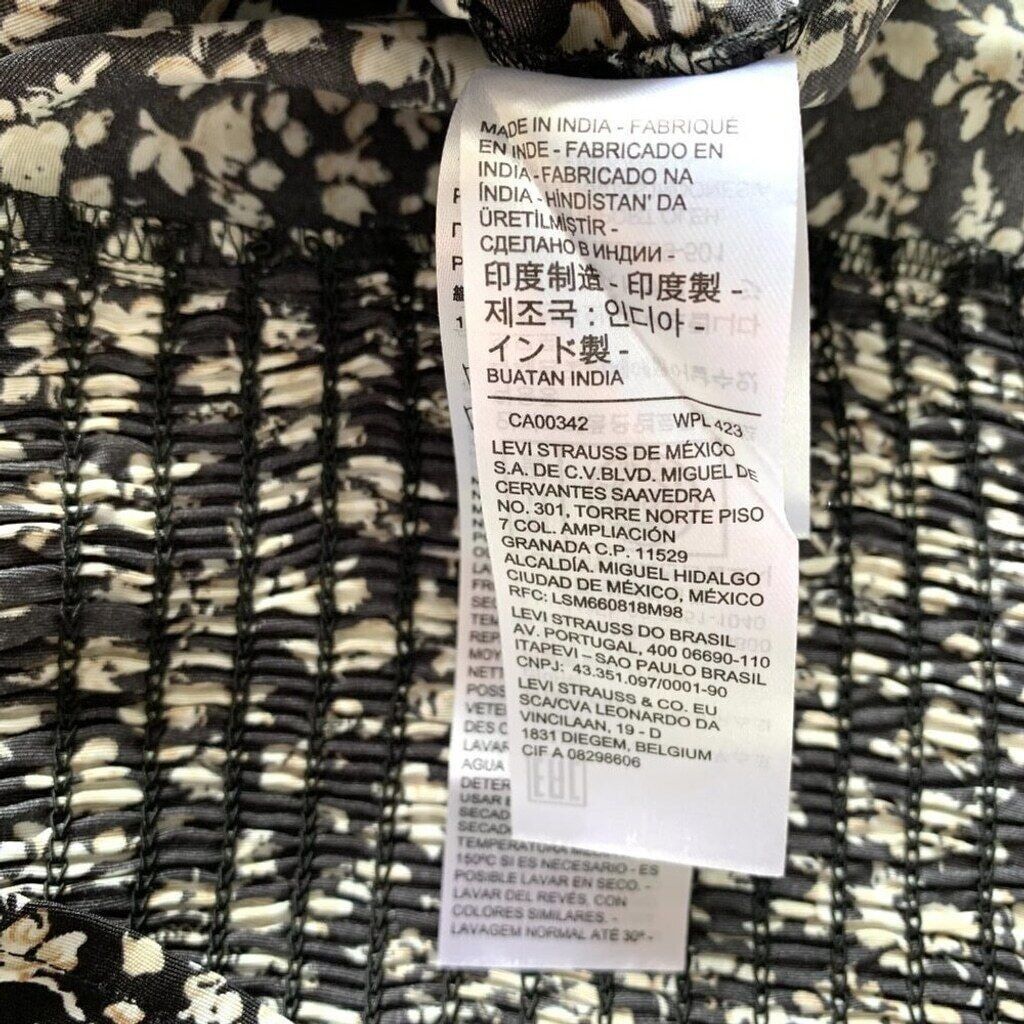 Levi's Levi's Dark Floral Cottagecore Top Puff Sleeve Large Black Size L / US 10 / IT 46 - 12 Thumbnail
