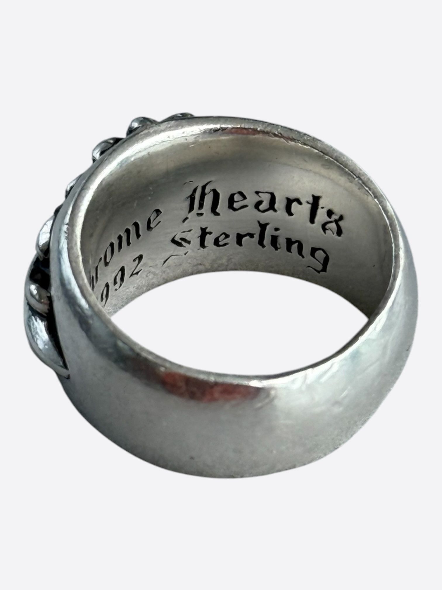 Chrome Hearts Chrome Hearts Silver & Diamond Keeper Cross Floral Ring Size ONE SIZE - 4 Thumbnail