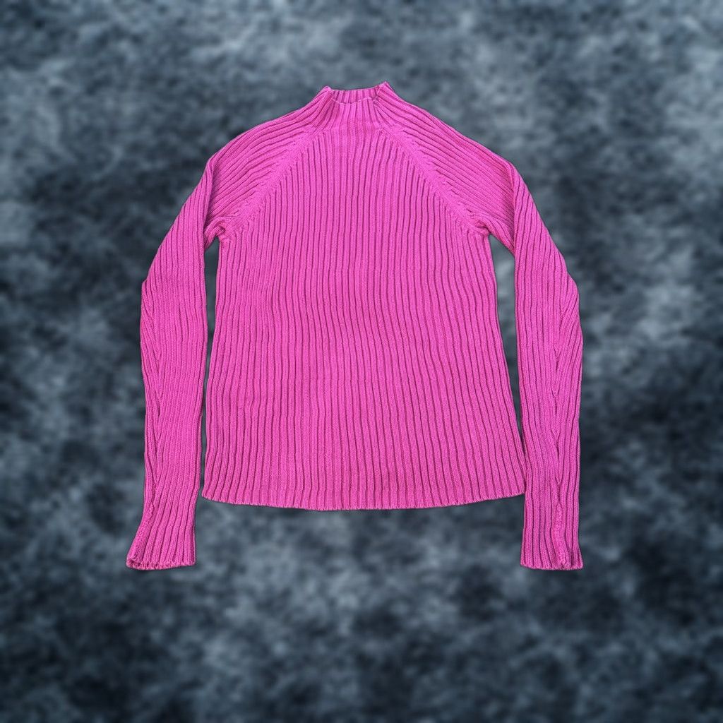 Vintage VINTAGE St John’s Bay Sweater Womens Tall L Pink Mock Neck 90s Chunky-Knit Pullover Size L / US 10 / IT 46 - 1 Thumbnail