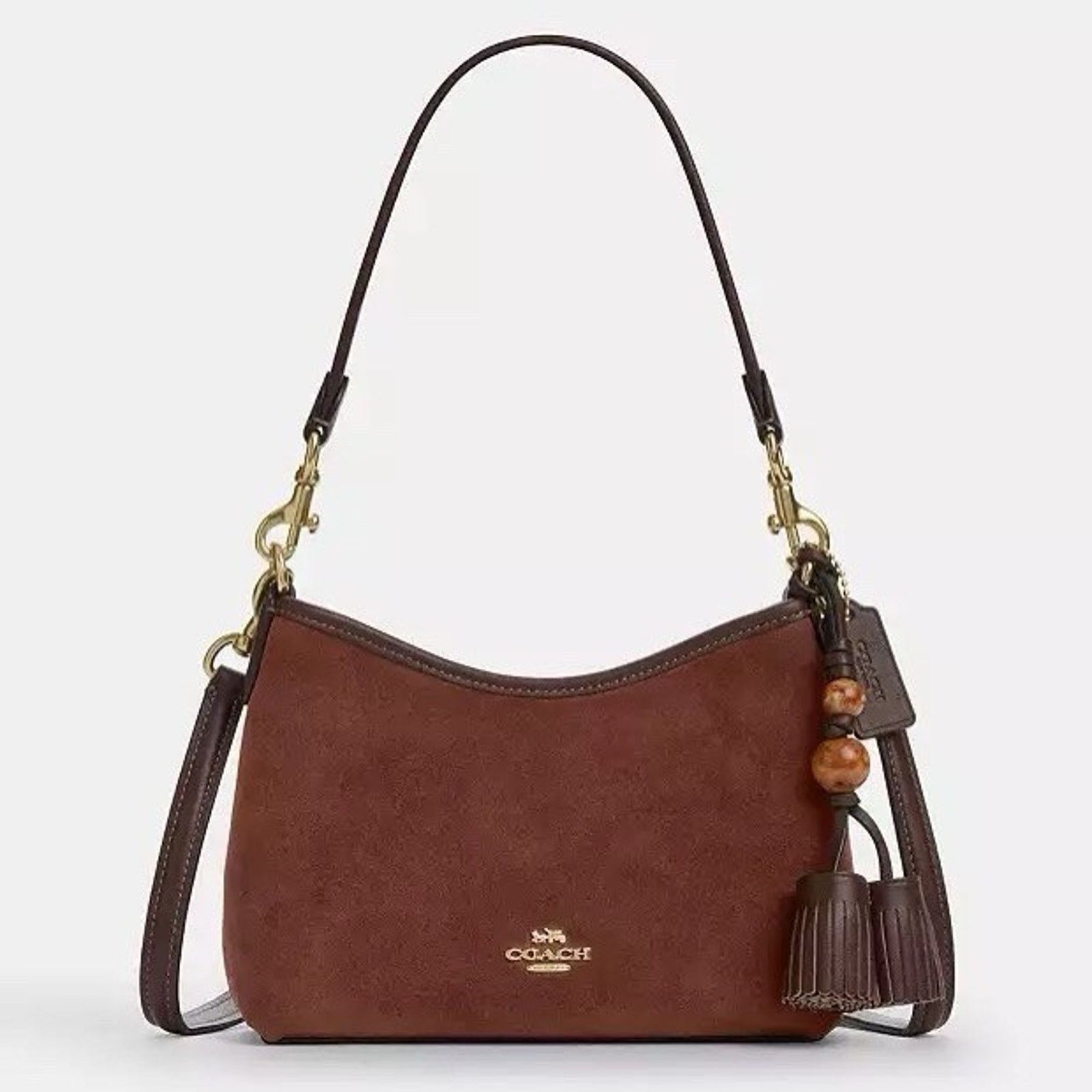 Coach NWT Coach Laurel Small Bag CCF14 Suede Vintage Brown/Maple Size ONE SIZE - 7 Thumbnail