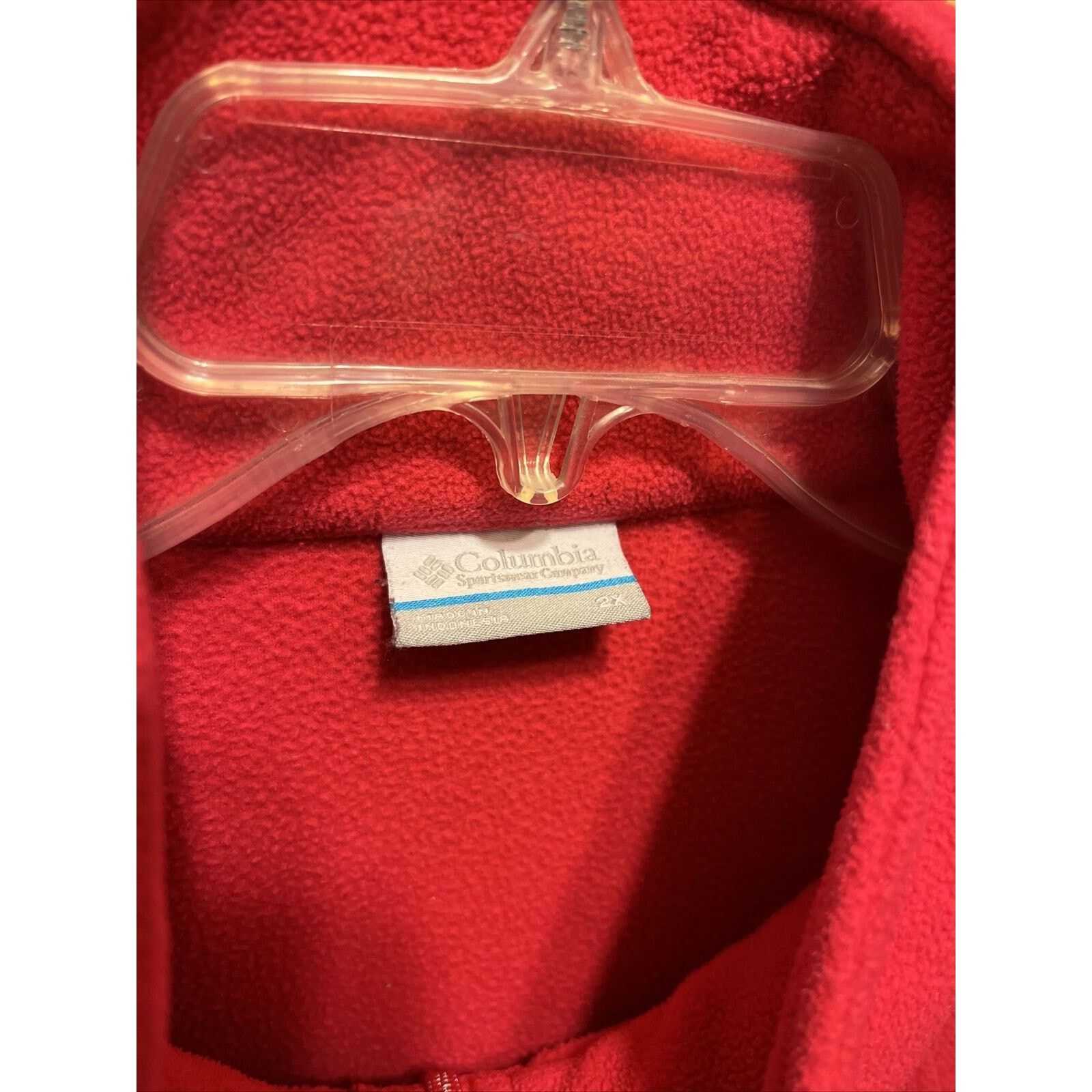 Columbia Columbia Women’s 2X Red LS Zip Fleece Windbreaker Jacket Size XXL / US 16-18 / IT 52-54 - 3 Thumbnail