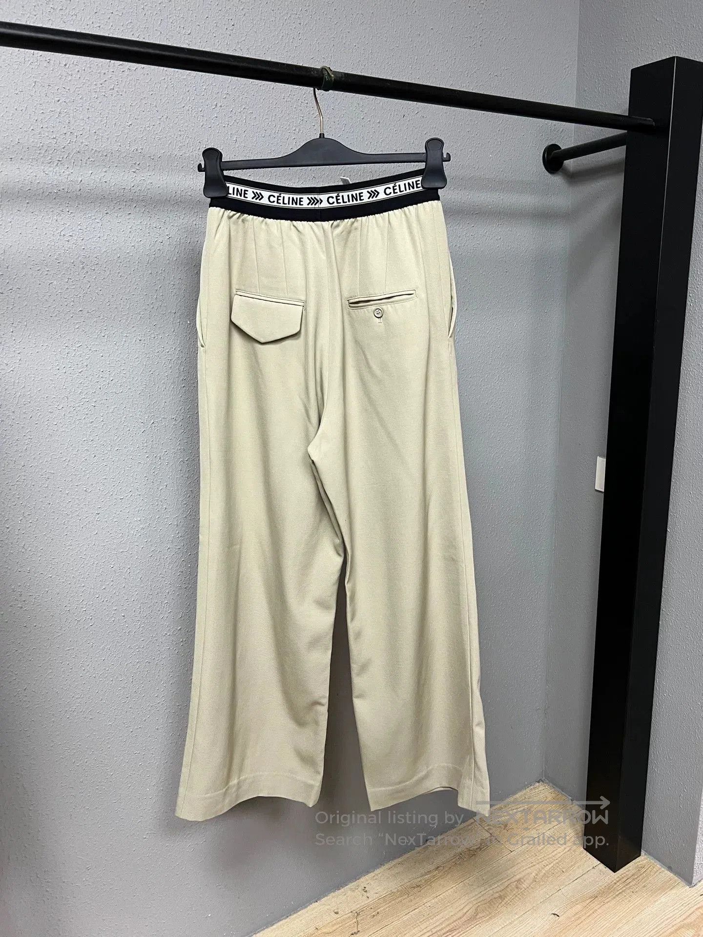 Celine beige wool waist-defining pants. Size 35" - 2 Thumbnail
