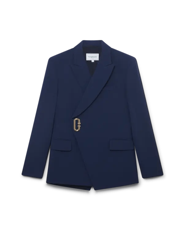 Casablanca o1mle0326 Asymmetric Double Breasted Jacket in Navy Size US S / EU 44-46 / 1 - 1 Thumbnail