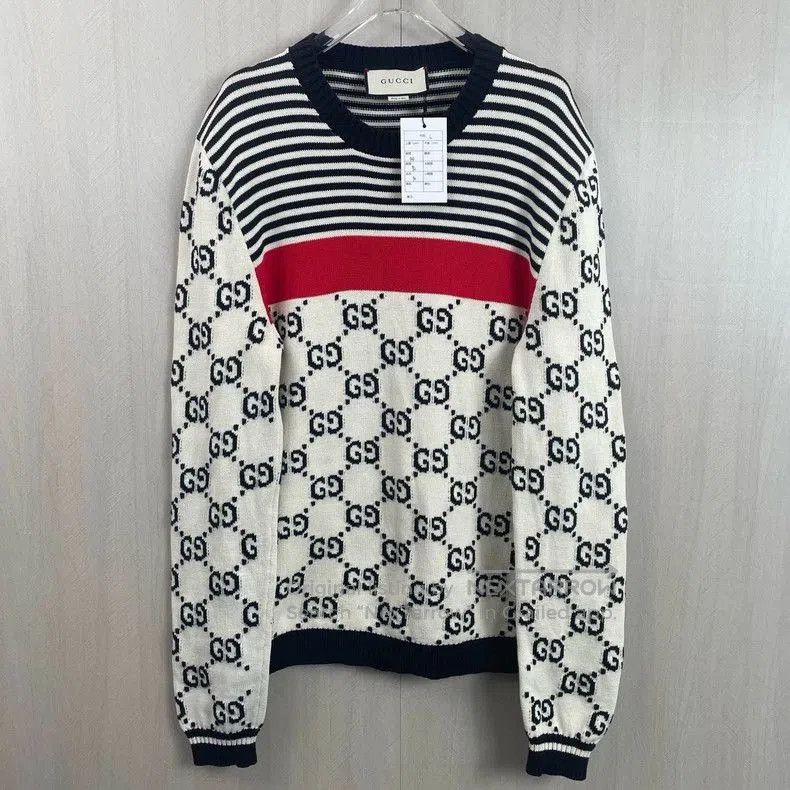 Gucci Classic GG Colorblock Knit Sweater.