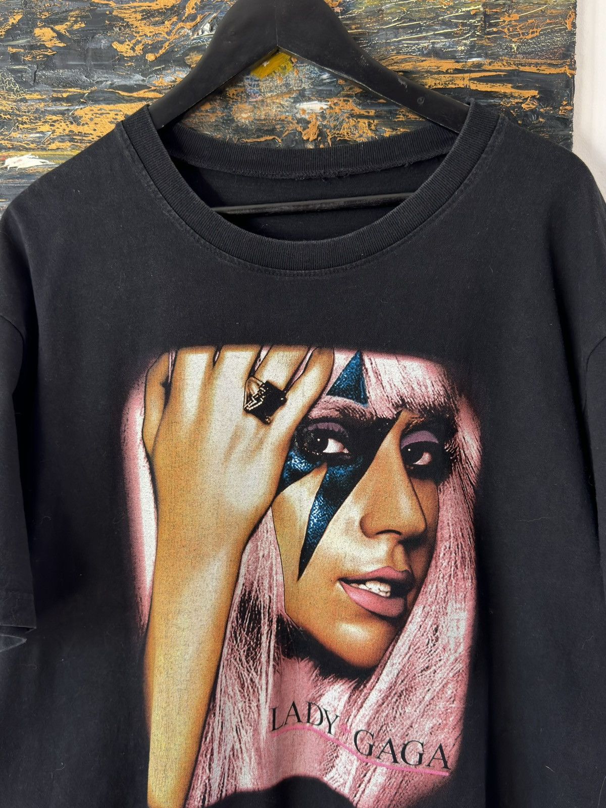 Band Tees × Vintage Vintage 90s Lady Gaga Portrait Pop Logo Tee Size US L / EU 52-54 / 3 - 2 Thumbnail