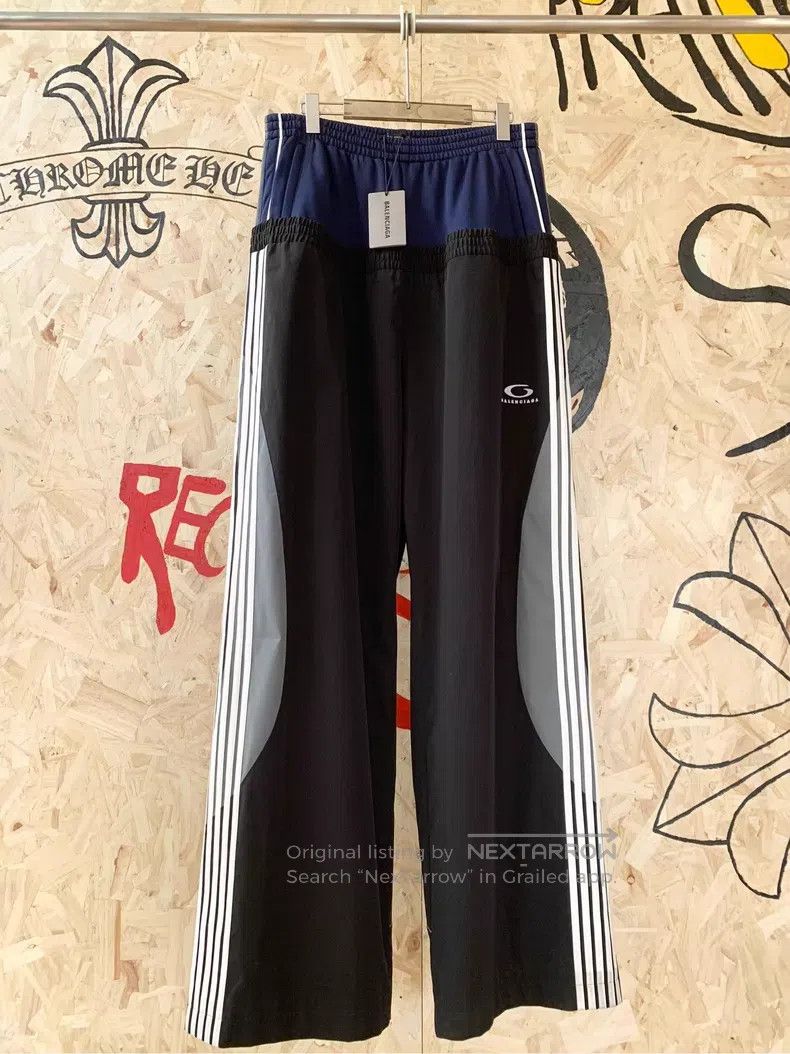 Balenciaga Balenciaga size XL Black and Blue Colorblock Sport Pants Size US 27 - 1 Thumbnail